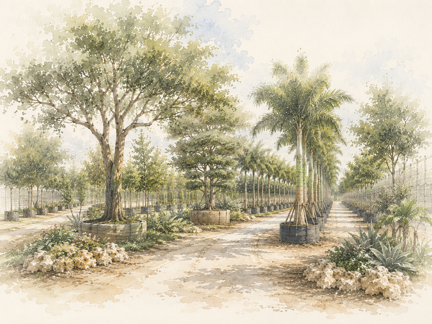 Field-grown rows and farm detail at Abel Tree Farm.