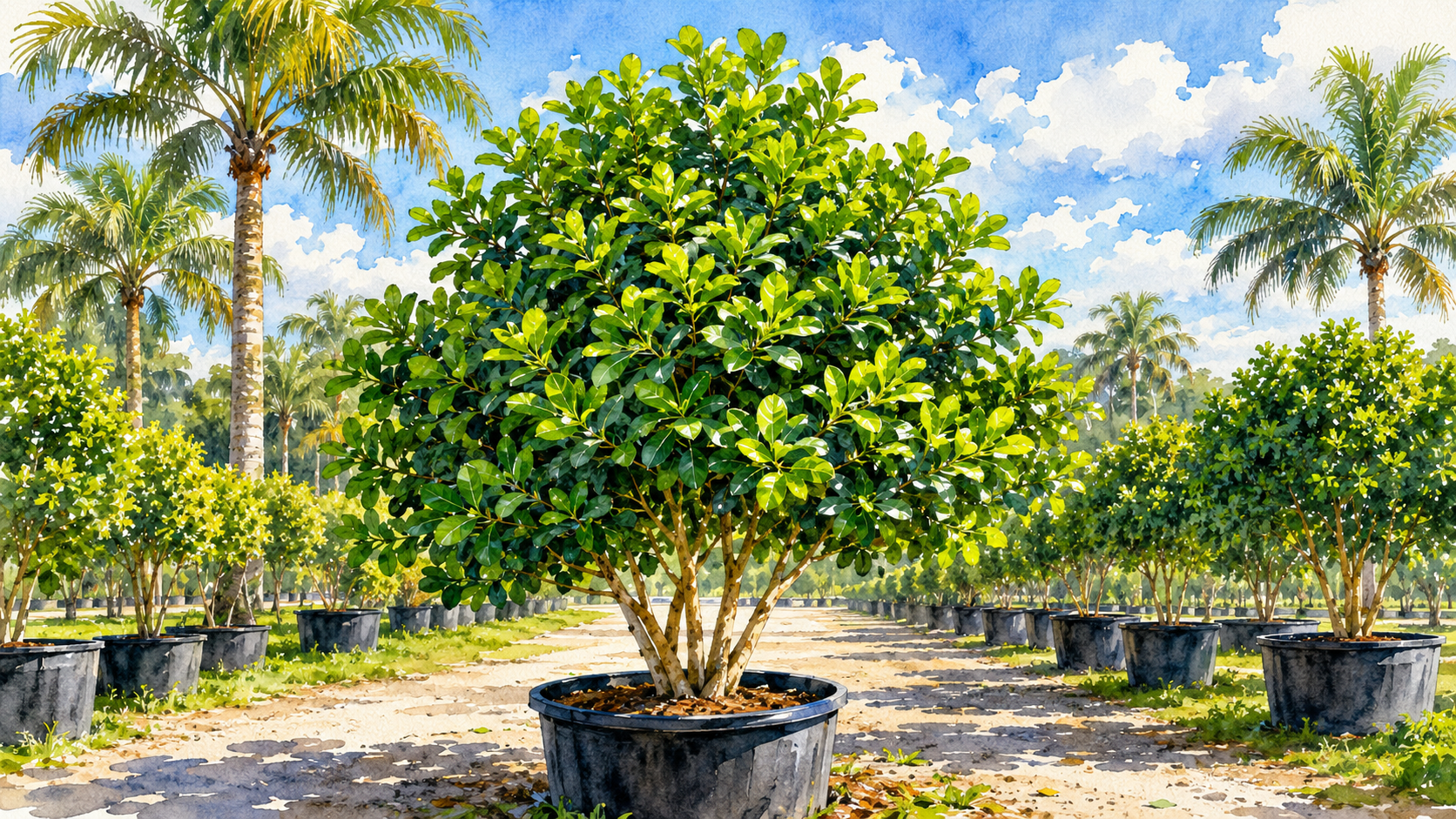 Ficus nitida and Indian Laurel material for Abel Tree Farm inventory.